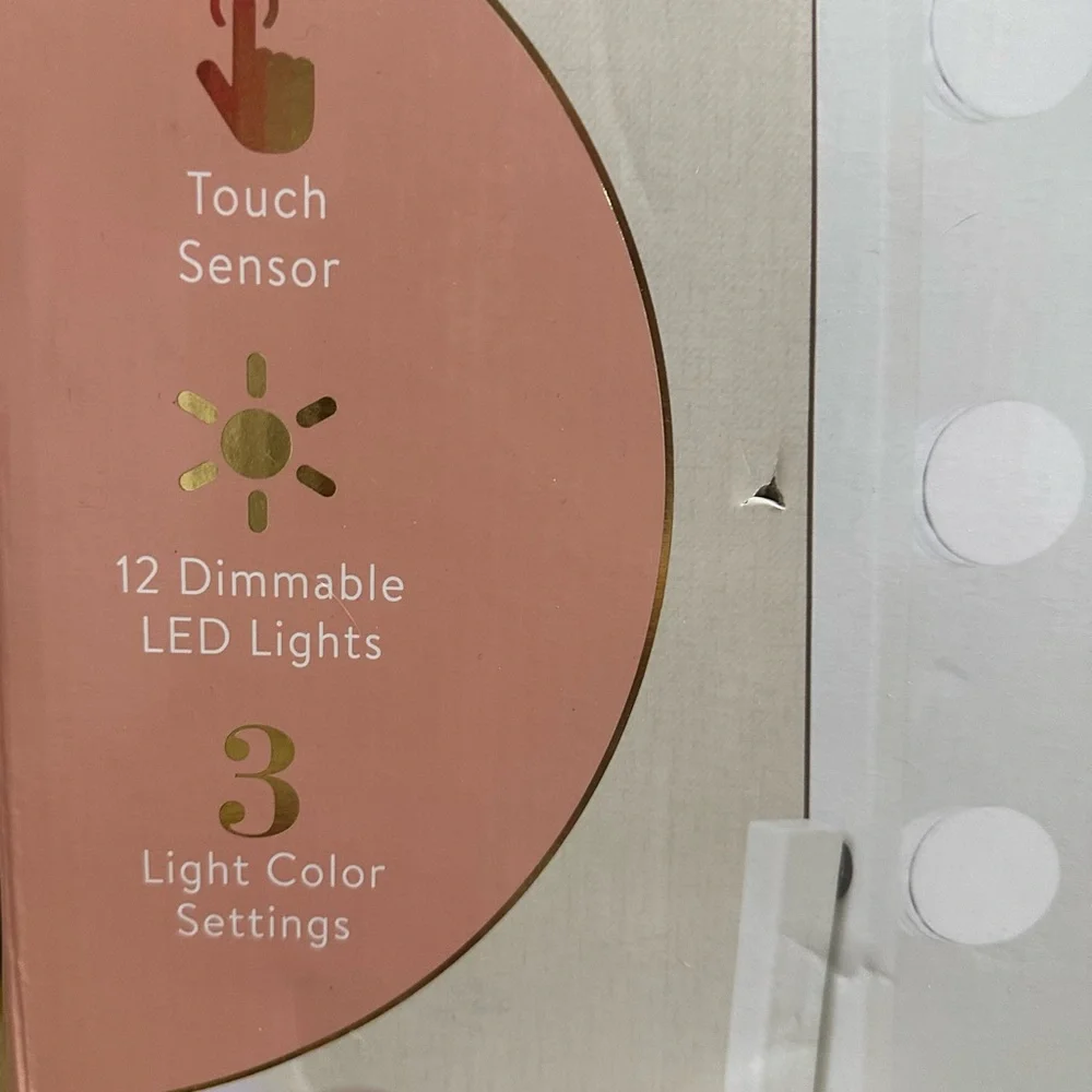 Sleek White Vanity Mirror with LED Lights